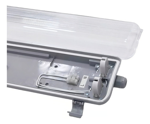 Liston Estanco Portatubo Para 2 Tubos Led De 18w 120cm 220v Ip65 Etheos