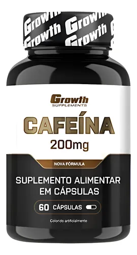 Cafeína 200mg (60 Caps) Termogênico - Growth Supplements Sabor Se...