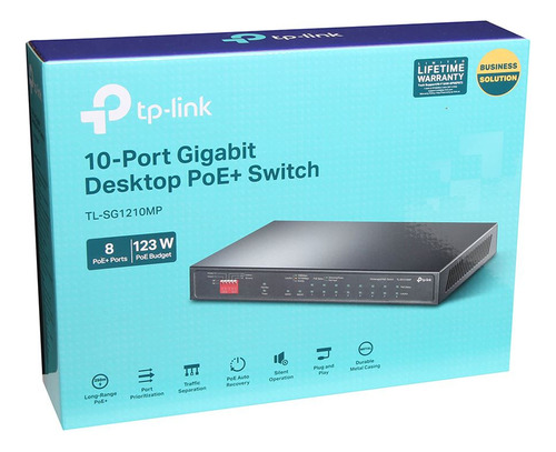 Switch 10 Puertos Gigabit + 8 Puertos Poe 1 Puerto Sfp