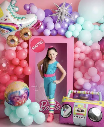 Arco Globos Barbie Patín Cono Kiss Fucsia Rosado Niña – tienda