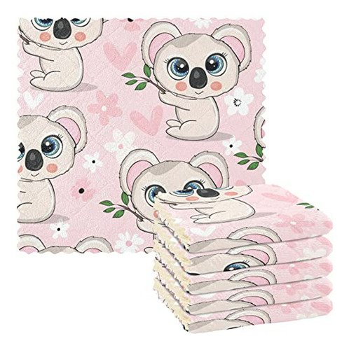 Pink Koala Lindos Paños De Cocina Súper Absorbentes, Colorid