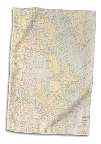 3d Rose Vintage Canada Map Twl_178845_1 Towel, 15  X 22