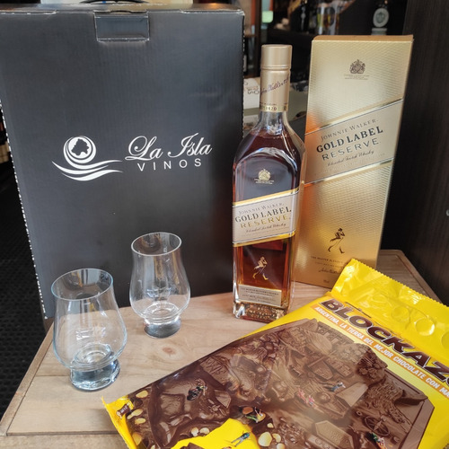Imagen 2 de 10 de Whisky Johnnie Walker Gold Box Regalo + Copas Chocolate