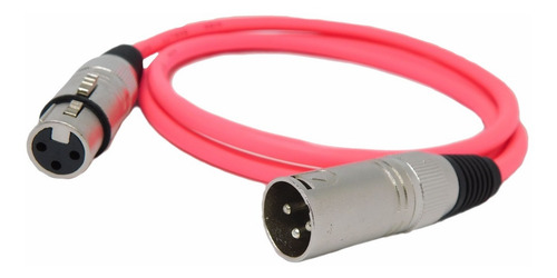 Imagen 3 de 4 de Cable Canon Canon Balanceado Rosa Fluo 2 Mts Hamc Pack 2unid