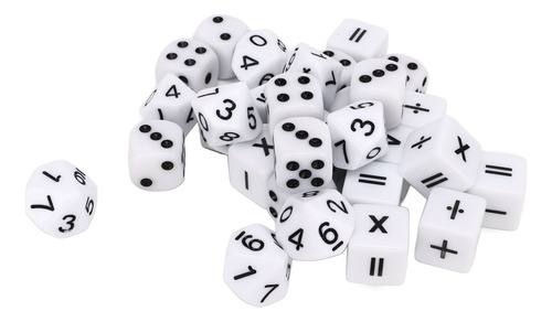Juego De 30 Piezas De Math Dice Con Letras Negras De Plástic
