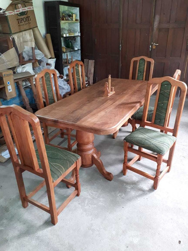 Imagen 6 de 8 de Mesa Algarrobo 2m + 8 Sillas Tapizadas