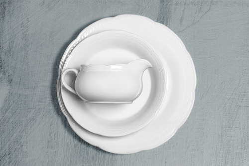 Plato Postre Porcelana Tsuji 19cm Línea 1800 Renacimiento X6 Blanco