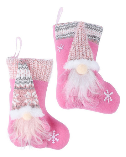 2 Colgantes De Muñeca Con Forma De Calcetín De Navidad.