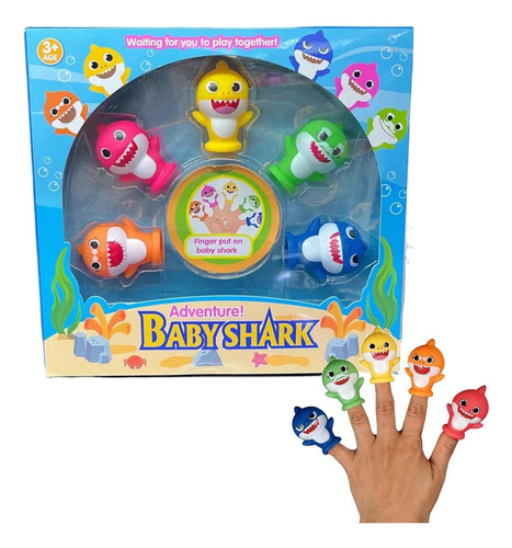 Baby Shark Set 5 Figuras Para Dedo Marioneta