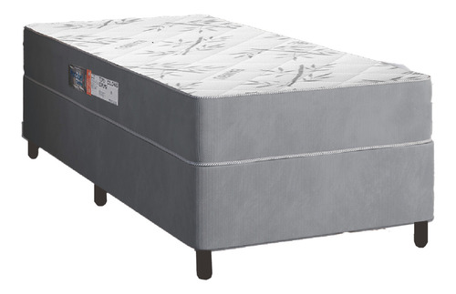 Cama Box Solteiro Colchão Espuma Egito 88x57cm Cinza/branco Cor Cinza