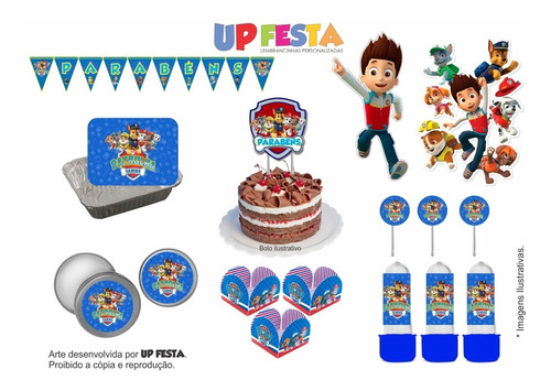 Kit Festa Lembrancinha Patrulha Canina 10 Pessoas - 90 Pcs 