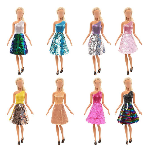 Y 8 Peças De Vestidos De Boneca, 11,5 Brinquedos Para