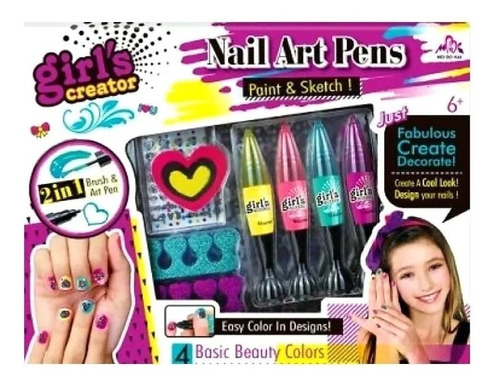 Juguete Nail Art Pens Para Uñas Decora Crea Niñas Salon Yea