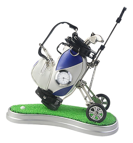 Mini Portalápices De Golf Con Carrito Juguete De Azul