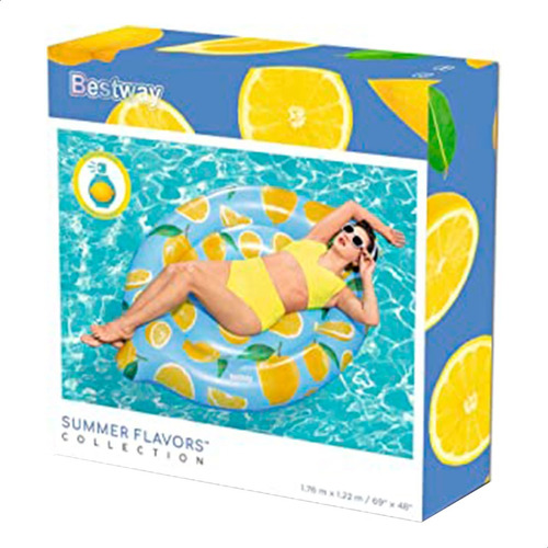 Imagen 5 de 10 de Inflable Isla Limon Flotador Salvavidas Bestway Con Aroma