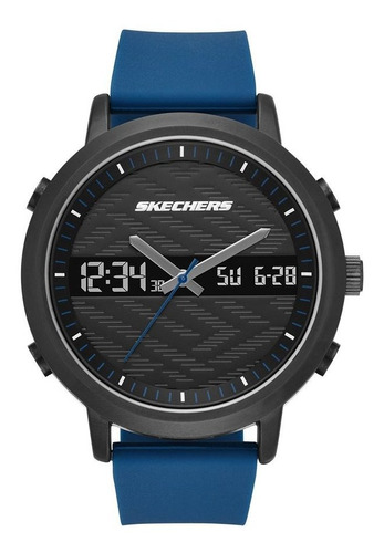 Reloj Hombre Skechers Sr5072 Cuarzo 48mm Pulso En Silicona