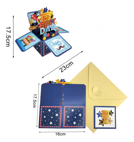 Tarjeta 3d Del Día Regalo Del Día Mejor Tarjeta De