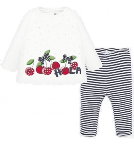 Conjunto Camiseta Y Leggings Rayas Bebé Niña 1712 Marino