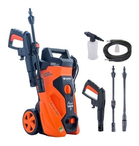 Imagen 3 de 3 de Hidrolavadora eléctrica Daewoo Eco DAX65-100 naranja de 1600W con 100bar de presión máxima 220V - 240V