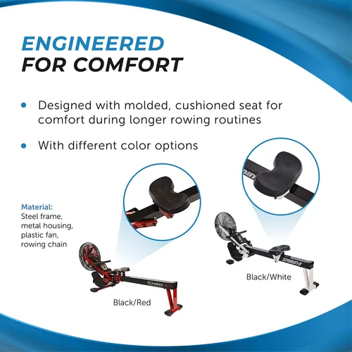 Stamina Air Rower - Máquina De Remo Con Aplicación De Ent.