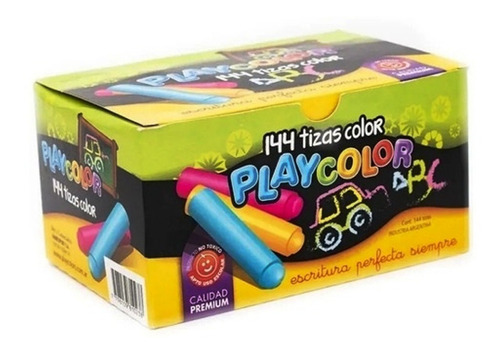 Tizas De Colores Playcolor Caja X 144 Jardin Escuela 