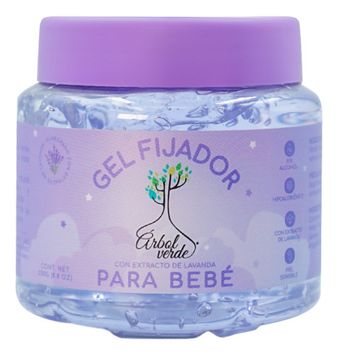 Gel Para Peinar Bebe De Lavanda Árbol Verde Sin Alcohol 250g