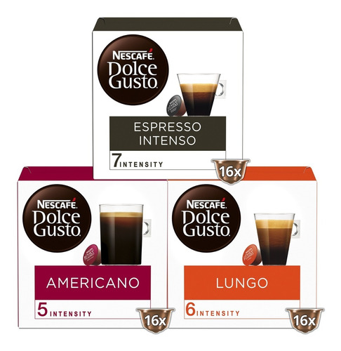 Dolce Gusto Cápsulas De Café Negros Pack X3 Cajas