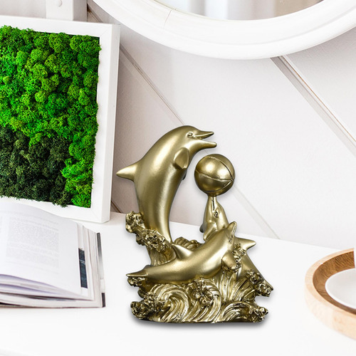 Estatua Decorativa De Resina Con Figura De Delfín Estilo B