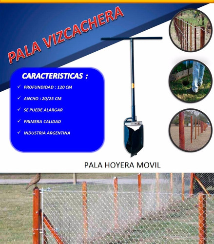 Pala Vizcachera Hoyadora Movil 120 Cm Profundidad Hoyera Fg