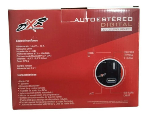 Autoestereo Digital Bluetooth Usb Dxr