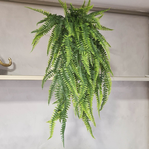Planta Artificial Pendente Samambaia Folhagem Verde Vaso