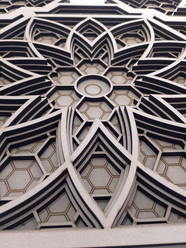 Cuadro Decorativo Mdf 60 Cm X 70 Cm. Fractal Gratitud