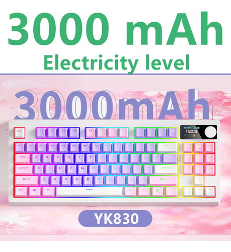 Teclado Yk830 Rgb Retroiluminado Para Computadores Branco Inglês Us