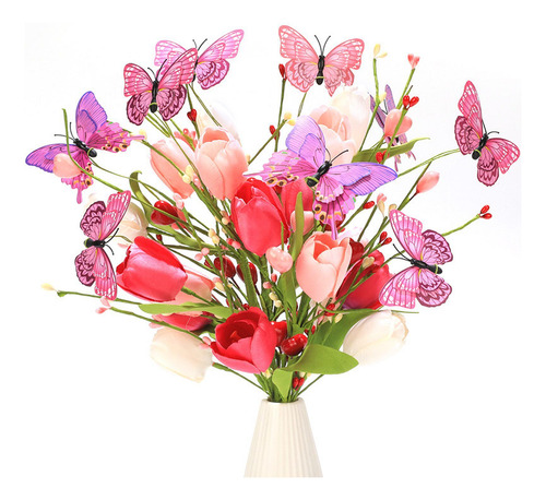Flores Artificiales, Tulipanes, Ramo, Adornos, 1 Pieza