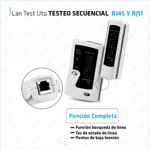 Tester Lan Utp Rj45 Rj11 Bateria 9v Testeo Secuencial