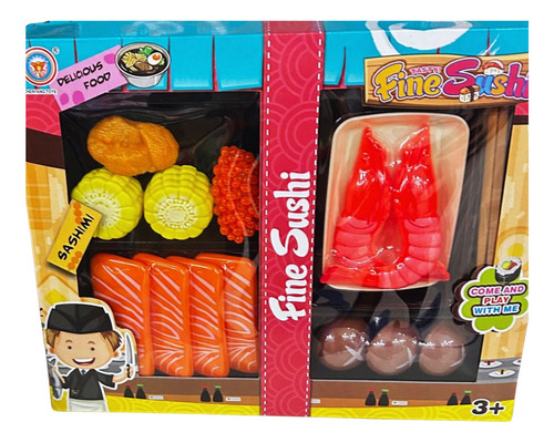 Kit Brinquedo Cozinha Comida Culinária Japonesa Sushi 