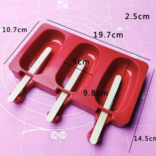Molde De Silicona Para 3 Paletas Con 150 Palitos