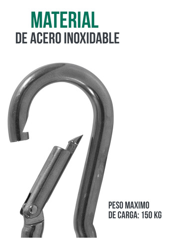 Gancho Para Agarres Maneral Acero Inoxidable Polea Gym Tayga