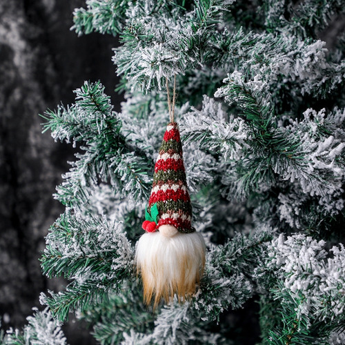 Colgante De Árbol De Navidad Con Rayas Rojas Y Verdes
