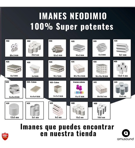 Iman Neodimio Potente Disco N35 5 X 3 Mm Fuerte X 25 Un