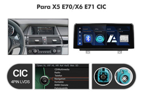 Estéreo Carplay Airplay For Bmw X5 E70 X6 E71 Cic Bt Gps
