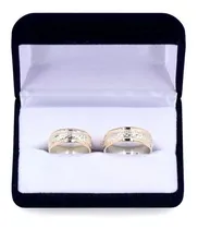 Comprar Par Alianzas Bordes Oro 18k Y Plata, ¡cintillo De Regalo!