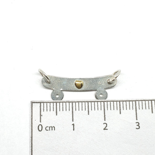 Imagen 3 de 4 de Dije Plata Y Oro Perchita Para 2 Nenes