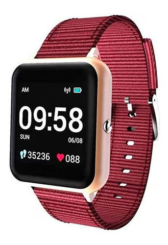 Reloj Inteligente Smartwatch Lenovo Modelo S2 1.4 Táctil Color de la caja Negro Color de la malla Bordó Color del bisel Dorado