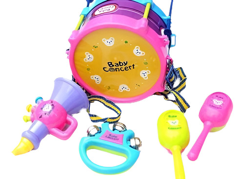 5 Niños Rodillo Tambor Instrumentos Musicales Banda Kit Niño