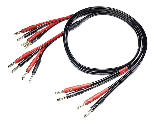 Imagen 2 de 4 de Cable Para Parlantes Banana Bicableado 90cm - Hifi Excelente