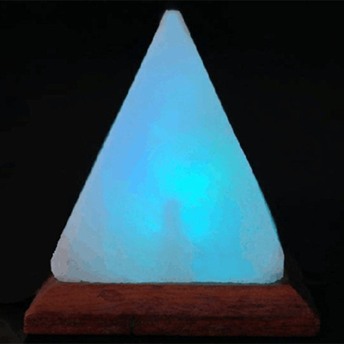Lâmpada De Sal De Cristal Do Himalaia Usb Led Pyramid