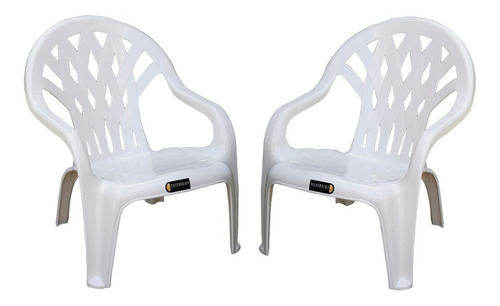 Sillón Reposera Plástico Mónaco Verano X2 - Colombraro Color Blanco