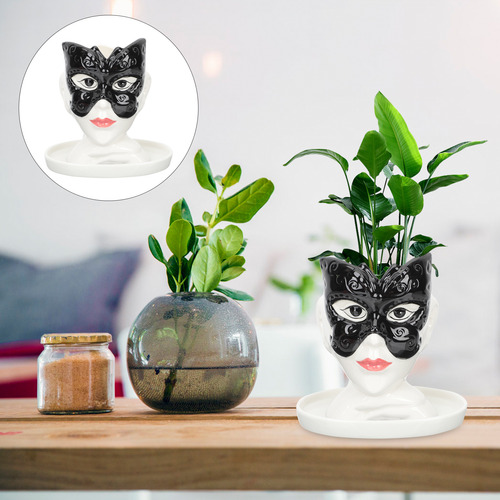 Maceta Con Diseño De Flores Falsas Para Decoración De Mesa D