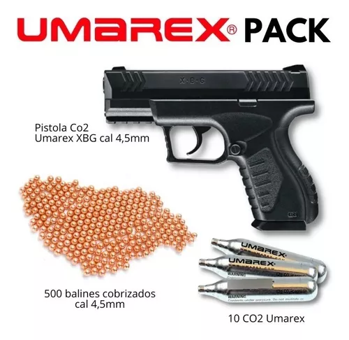 Pack Pistola Umarex XBG de balines - Arma de CO2 Calibre 4.5mm